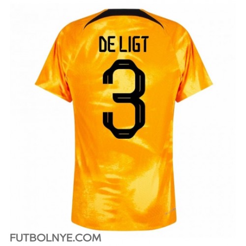 Camiseta Países Bajos Matthijs de Ligt #3 Primera Equipación Mundial 2022 manga corta